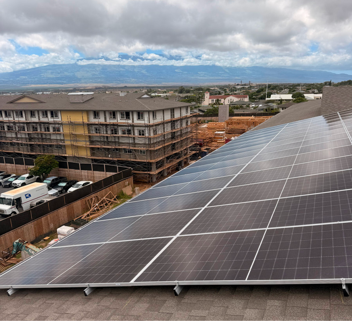 Building construction site with solar