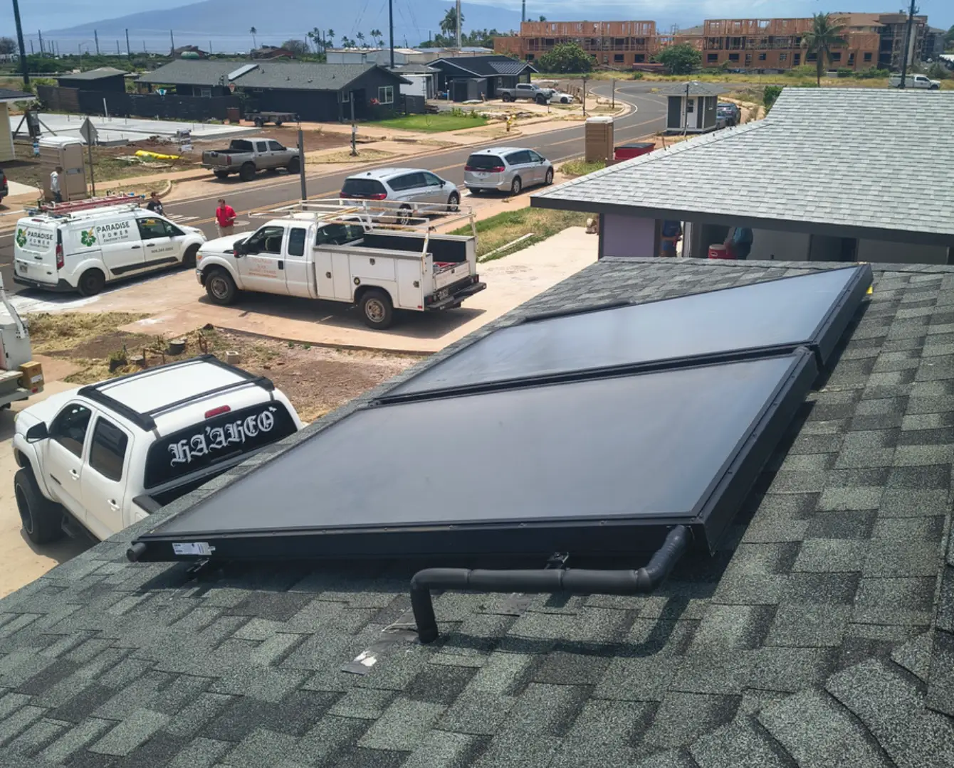 New solar panels on house roof