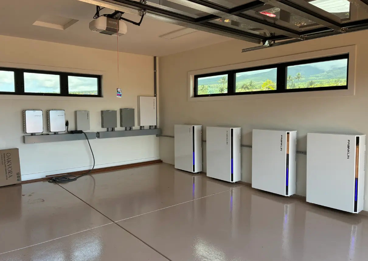 Clean garage with battery storage